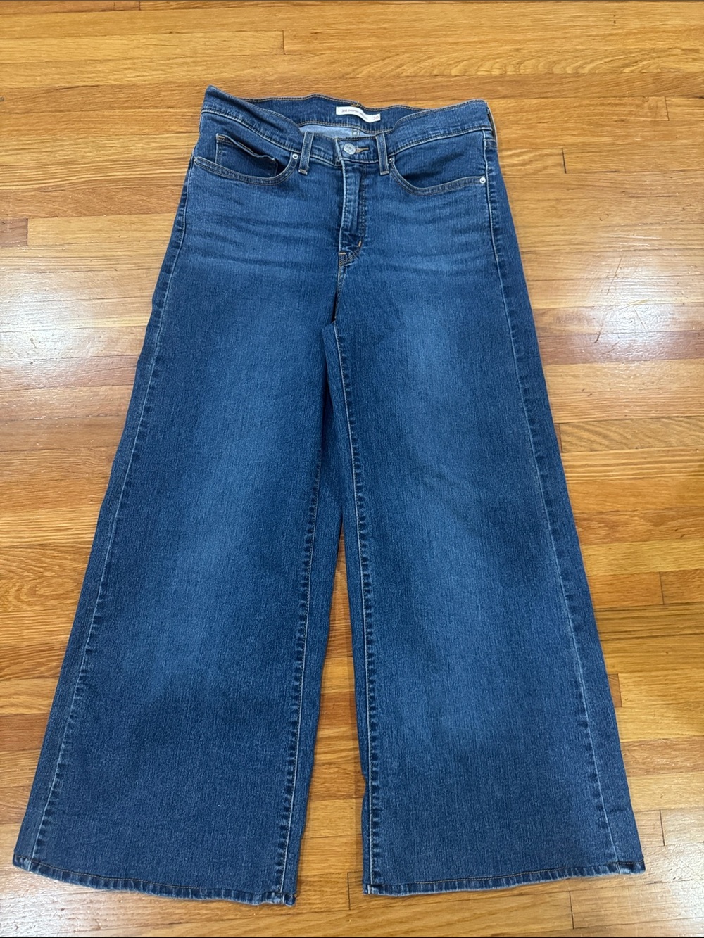 Levi's Dark Blue Wide Leg Jeans 318 Shaping Wide Leg 30x27